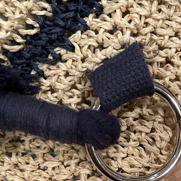 Cynthia Rowley Woven cotton floral lined beach bag backpack braided OS - Picture 6 of 7